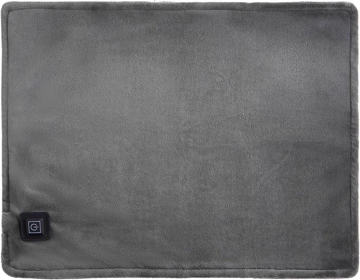 Elektrische Deken - Verwarmde Deken - Lichaamswarmte - 3 Warmtestanden - 45 x 35 cm - Grijs