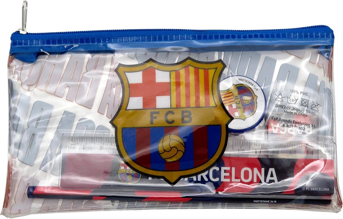 FC Barcelona, etui, schoolmateriaal, etui, Barça, blauw, officieel product - ShopVlot