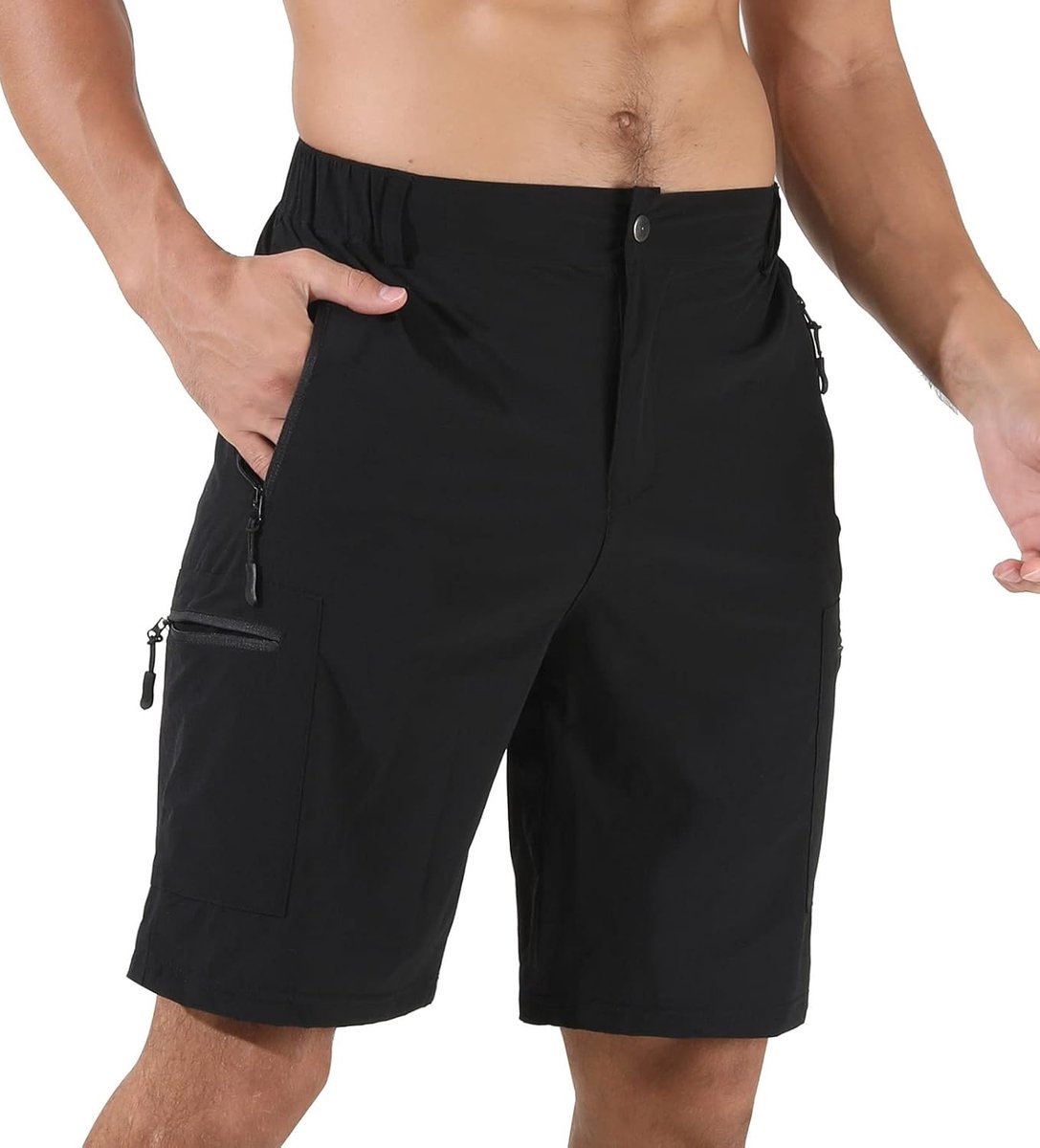 Shorts voor heren, outdoor, lichtgewicht, sneldrogende shorts, golf, wandelen, klimmen, vissen, korte broek met ritszakken