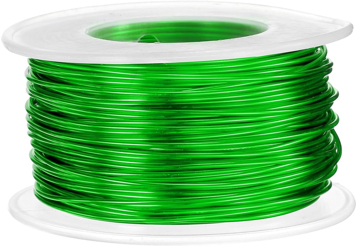 Draad, 18 gauge, flexibel, flexibel, geanodiseerd, metaal, sieraden, modelleerdraad voor sieraden, modelbouw, doe-het-zelf, groen