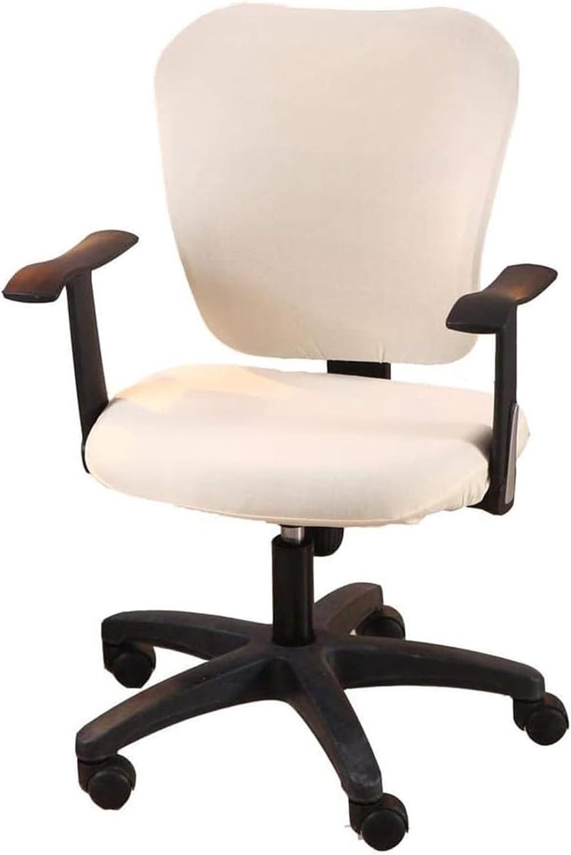 bureaustoelhoes Draaibare stoelhoes 2 stuks Universeel Jacquardstof Afneembaar Wasbaar Stofwerend (beige)