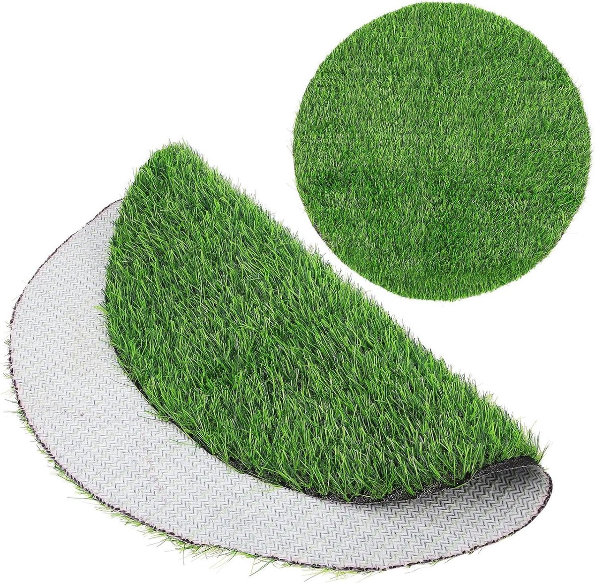 Kunstgras Tafelmat - Ronde Placemat Gras - Tafel Decoratie - Onderhoudsvrij - 50x50x2.5cm - Groen