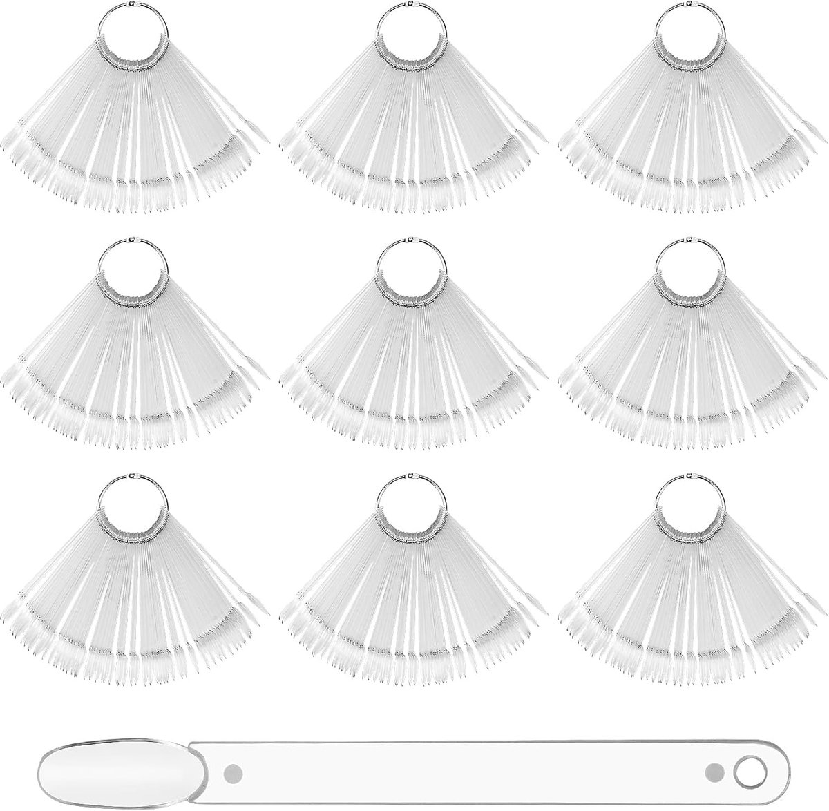 Set van 450 kunstnagels - Nagellak Display Ring - Transparante kleurkaart - Nageldisplay - Presentatie voor oefening, DIY, nail art