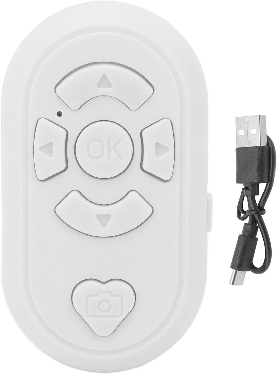 Page Turner, voor TikTok voor app Camera Remote Shutter Selfie-knop, Vingertip-videocontroller voor Mobiele Telefoon (Wit)