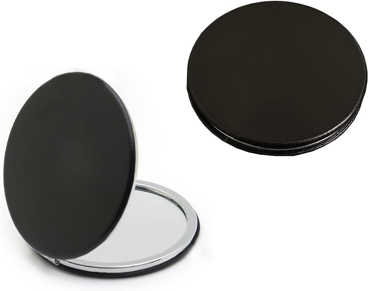 ZEACCT 2-delige compacte spiegel, mini kleine ronde make-upspiegel, draagbare ronde dubbelzijdige spiegel, voor zak - ShopVlot