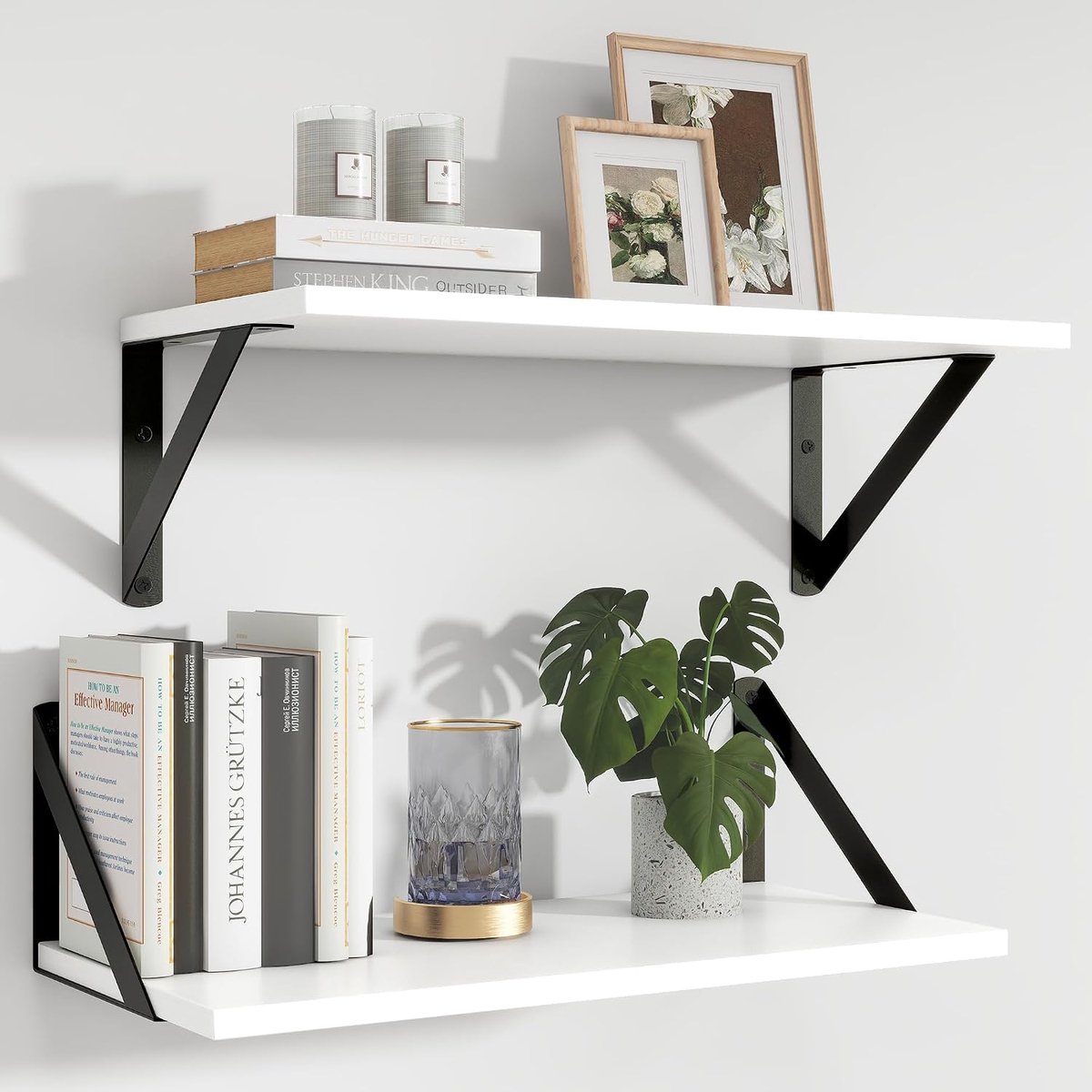 Zwevende Planken 40cm - Chipboard Houten Wandplanken - Set van 2 - Ideaal voor Decoratie - ShopVlot