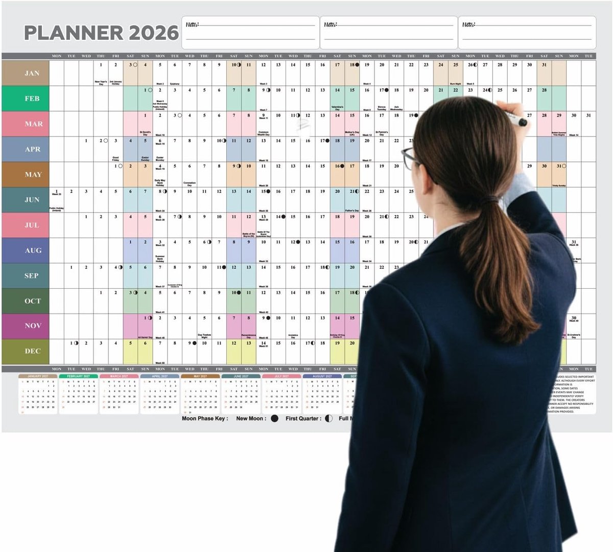 Wandplanner A1 2026 - Grote Jaarplanner - Volledige Jaarplanning - Handig voor school en werk - SnelShoppen