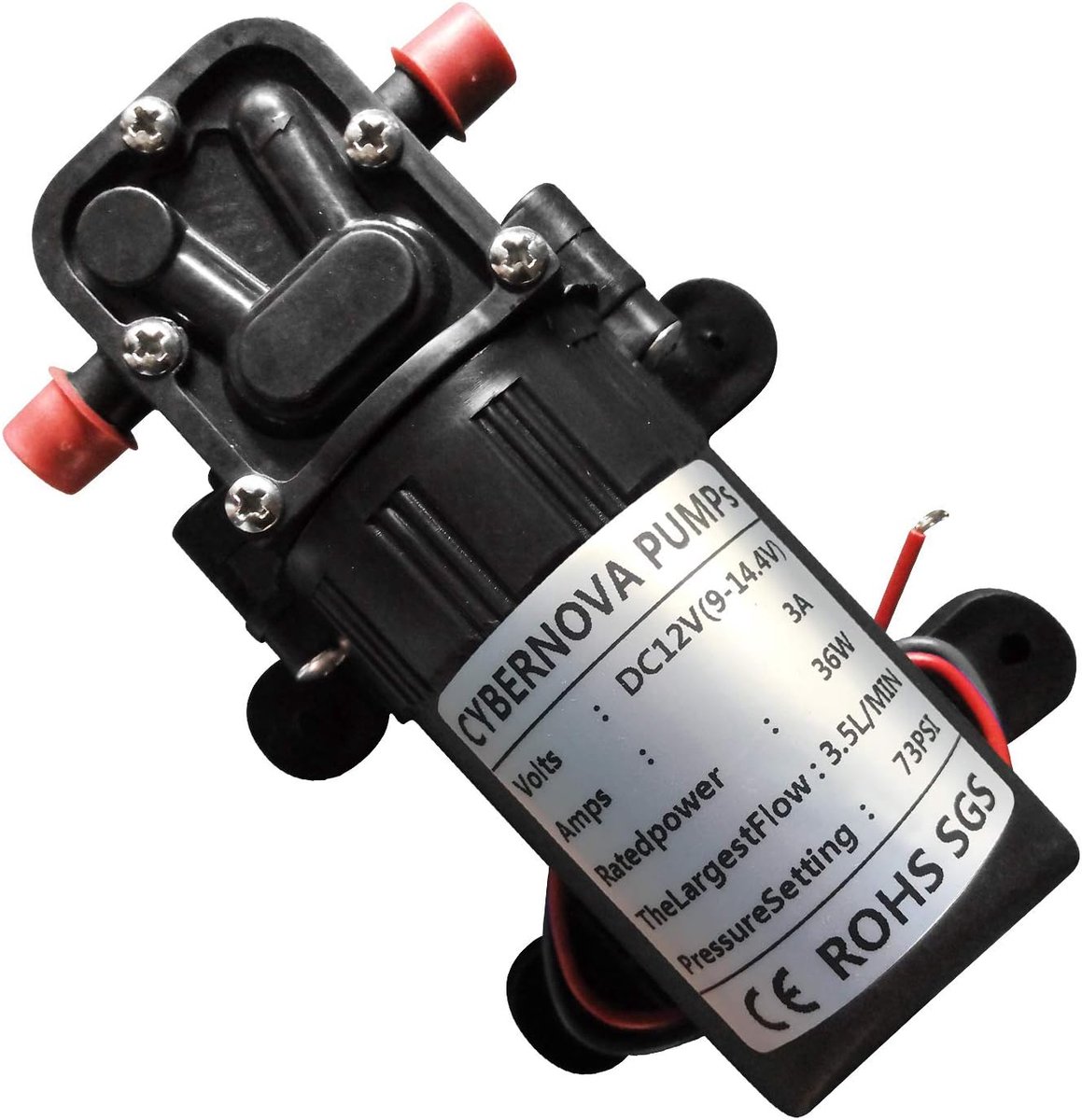 SnelShoppen - DC12V 73 PSI 3.5L/m Zoetwaterpomp Membraanpomp Zelfaanzuigende Pomp voor Tuin, Boerderij, Sproei-Irrigatie en Voertuigreiniging