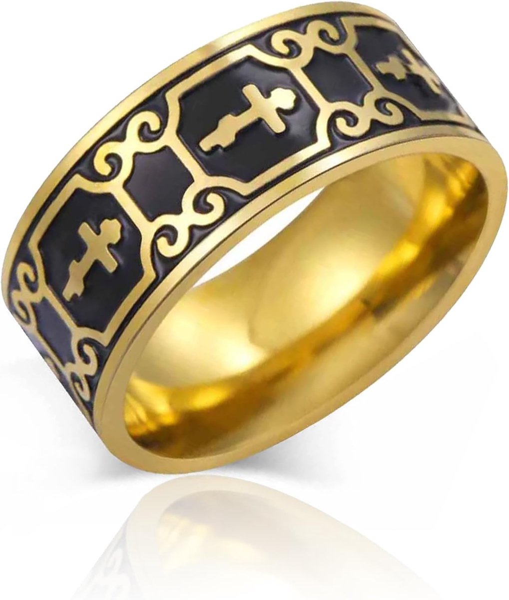 kruis ring voor mannen Jezus Christus amulet roestvrij staal christelijke religieuze sieraden