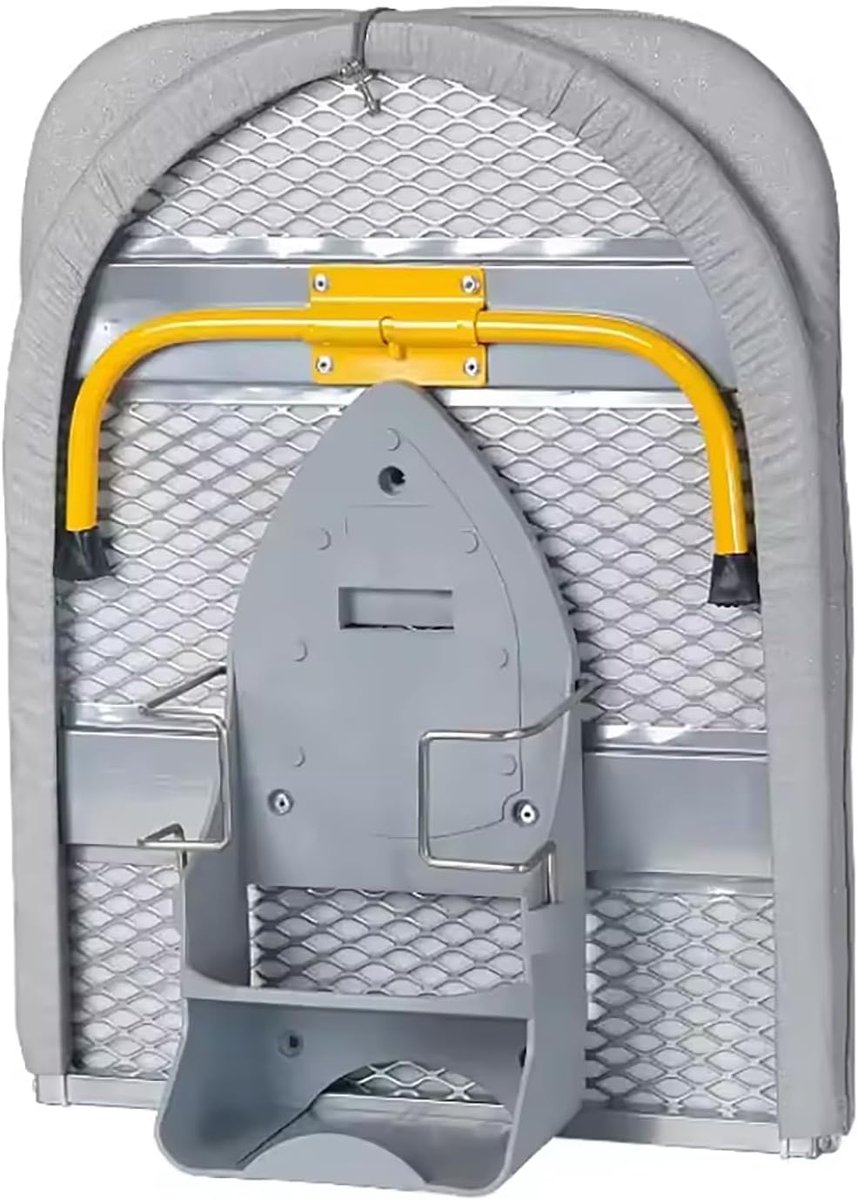 Opvouwbare strijkplank, ruimtebesparende tafelstrijkplank, inklapbare tafelpoten, compact met strijkplankhouder, grijs