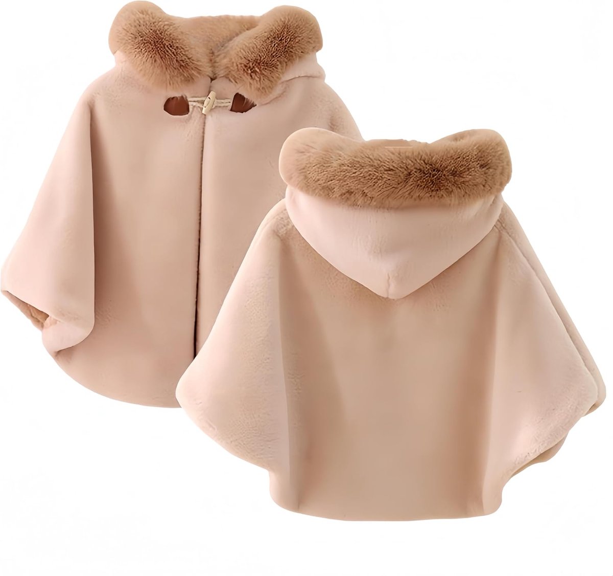 Cape mantel met capuchon voor meisjes, Winter Warme Outdoor Sjaal Poncho, Hoodie Jas, Prinses Capelet Wrap, Baby Kids Zuigelingen Peuters Snowsuit Uitloper