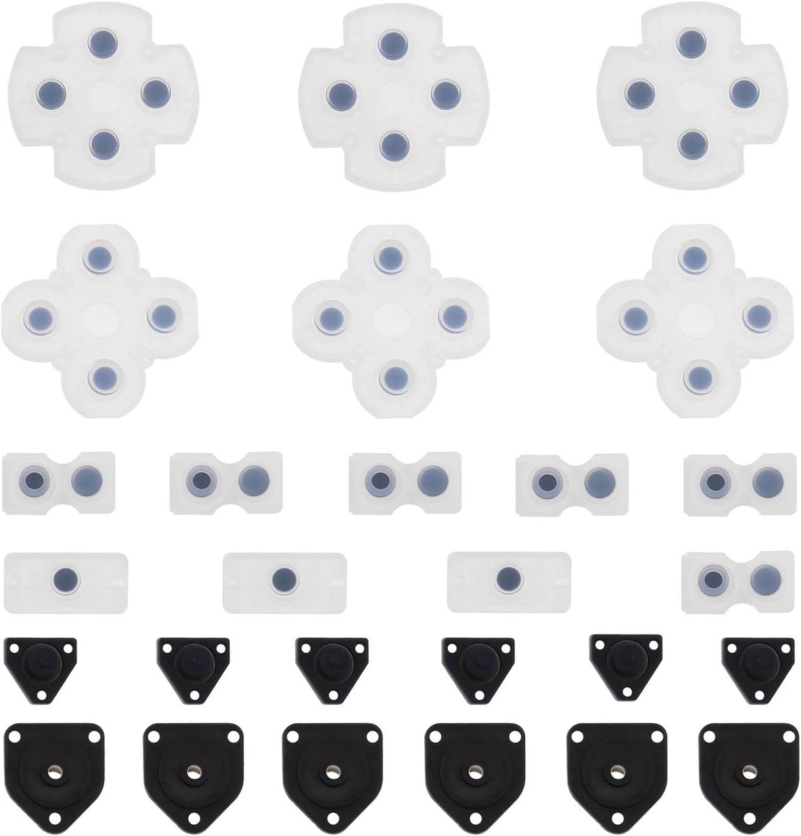 Lord of the Tools 3 Sets Geleidende Silicon Knop Pads Controller Knop Vervanging Reparatie Deel Compatibel met Sony Playstation 4 PS4 Controller