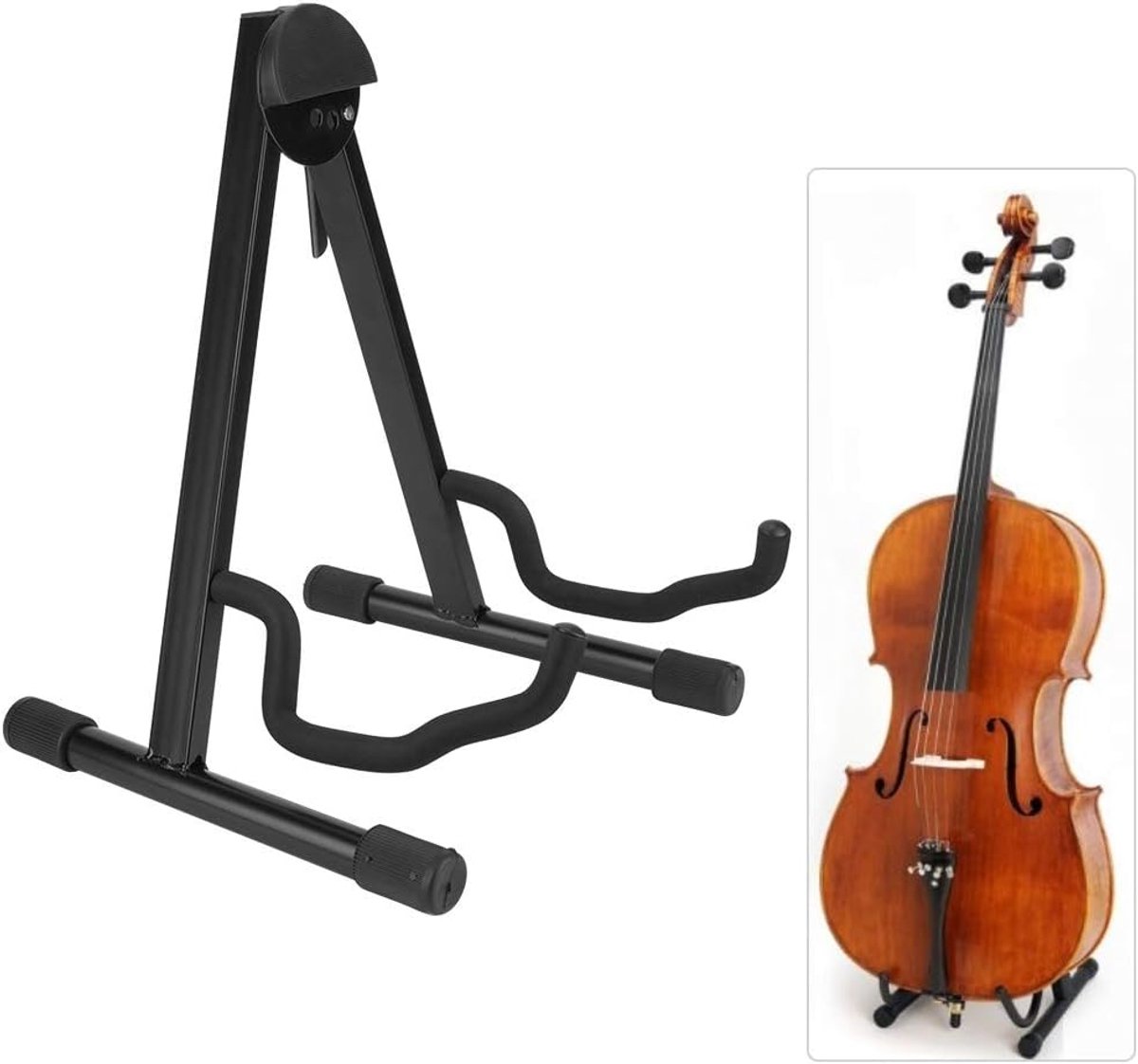 Folded cello stand, metal material Black metal cello stand for churches for home for foam cushion - ShopVlot