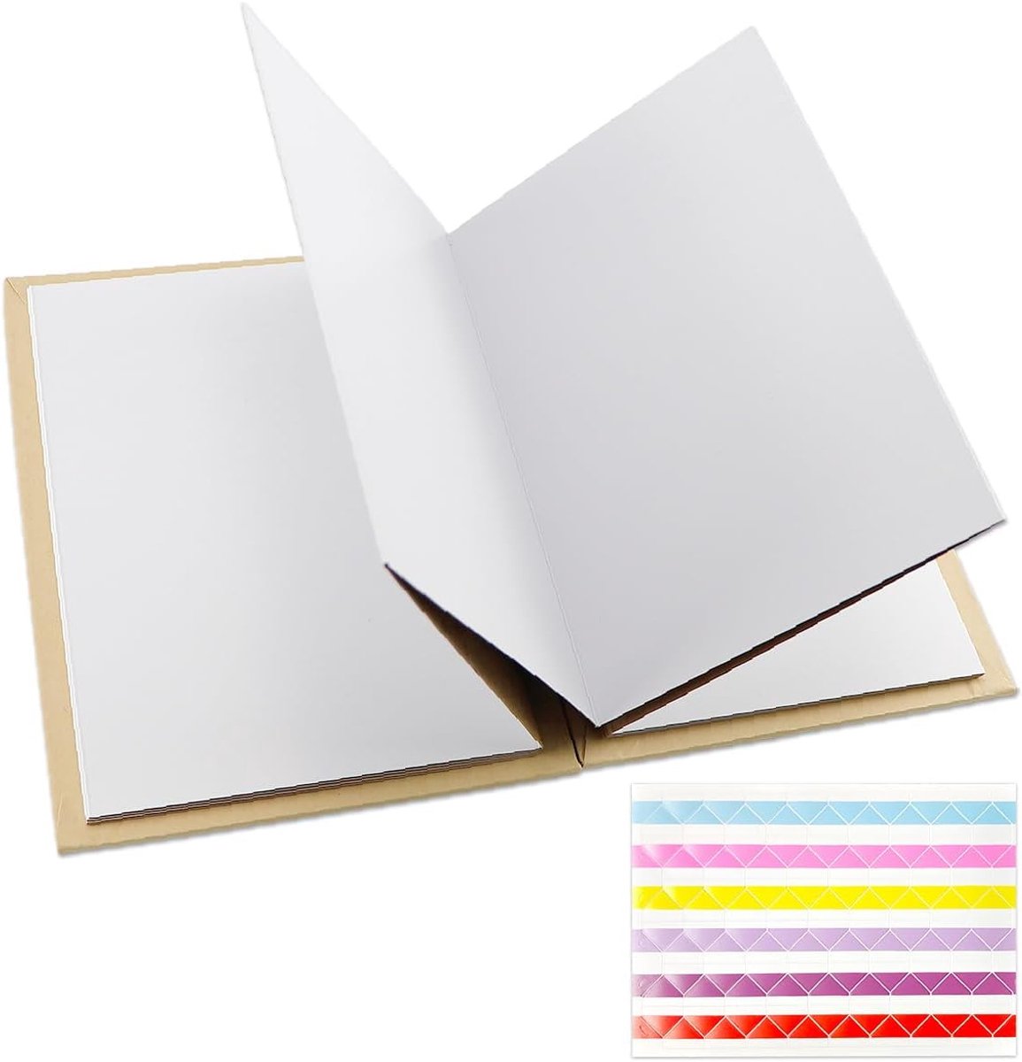 SnelShoppen - 8 Inch Fotoalbum Zelf Vorm Geven, Doe-Het-Zelf Scrapbook, Fotoboek met Kraftpapier, Accordeon Verzamelalbum voor Afstuderen, Verjaardag,