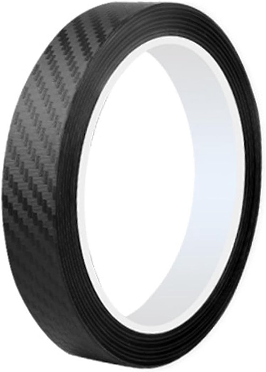 SnelShoppen - Auto Bumper Beschermer Krastbestendige Vinyl Plakband Carbon Fiber voor Auto en Motor Carbon Film Strips Zwart Mat 3 cm x 3 cm