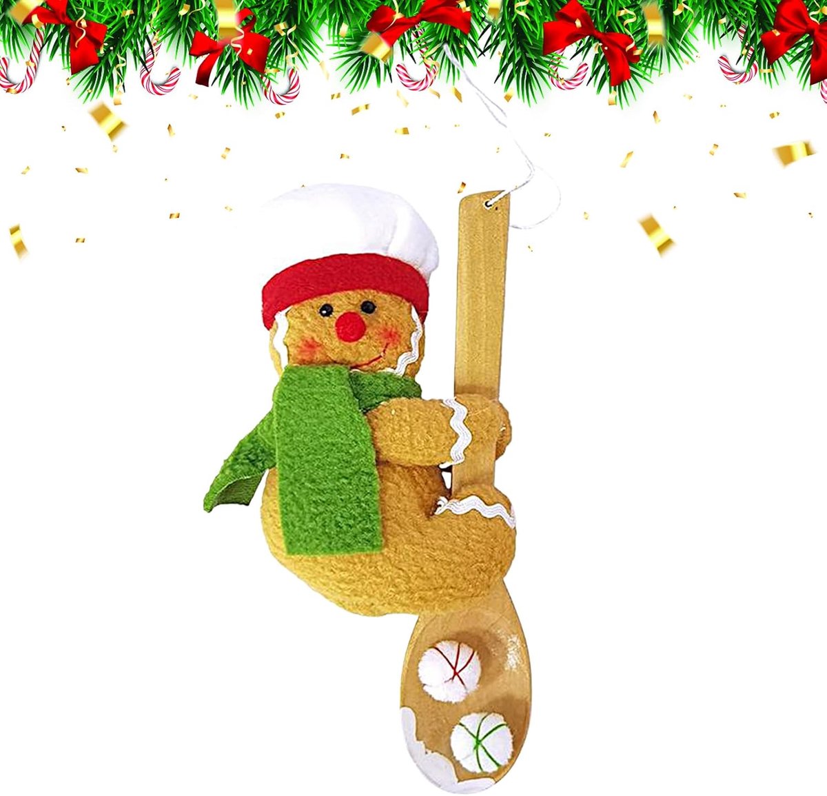 SnelShoppen - Gingerbread Man Kerstboomdecoratie, Decoratieve Peperkoekfiguren, Ornamenten voor Winterfeest Decoraties, Kerstboom Hangdecoratie met Gr