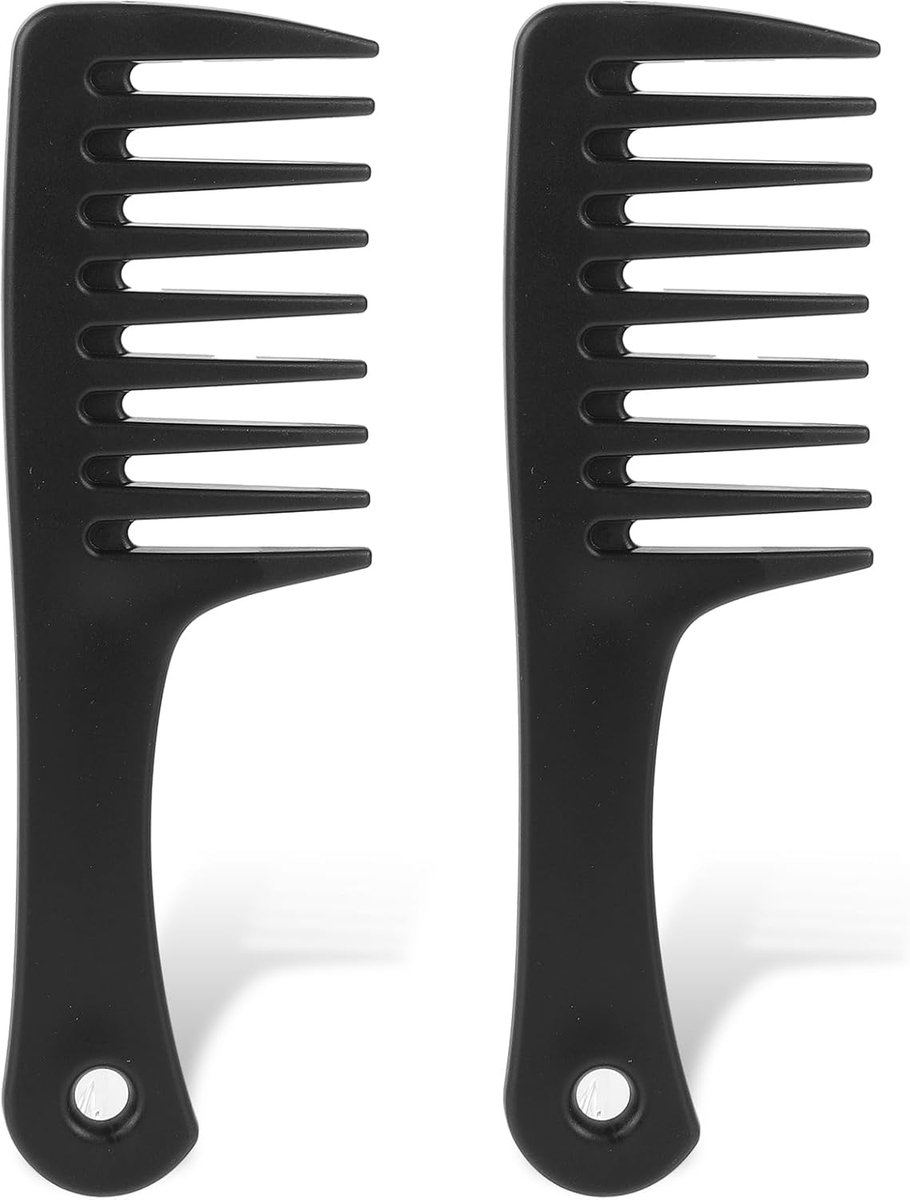 Haarkam met brede tanden (2 stuks) - Compact en duurzaam - Geschikt voor krullend en nat haar - Ideaal voor reizen - ShopVlot