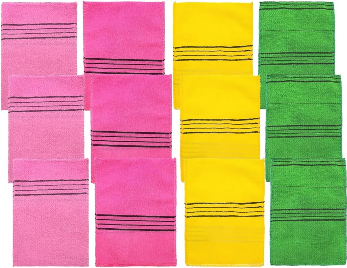 Body scrub handschoenen pack van 12 - hoogwaardig rayon - stimuleert de huid - voor diepe reiniging - ShopVlot