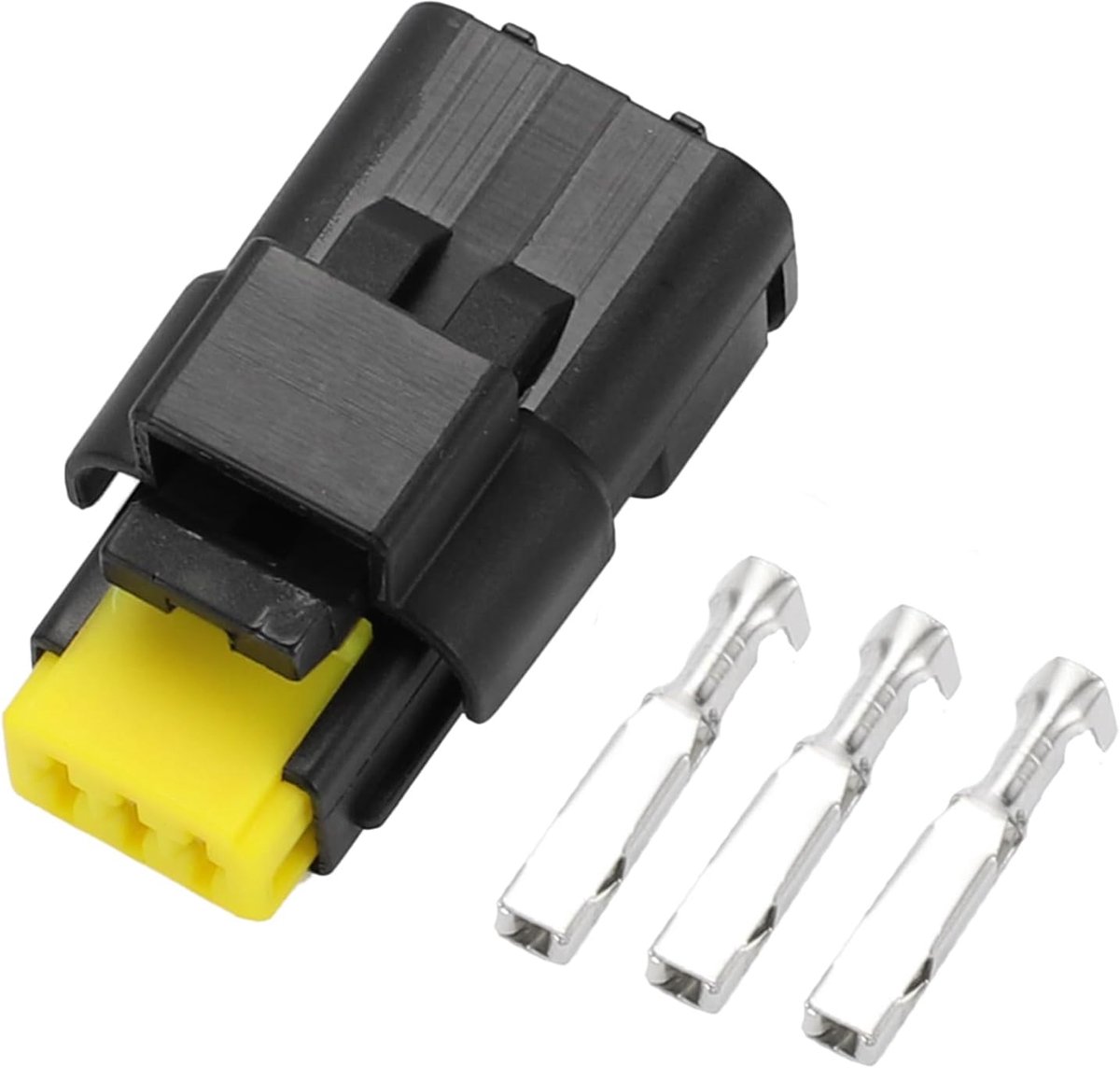 3-pole headlight connector - car female wire connector - for Peugeot black plastic - 1 set - ShopVlot