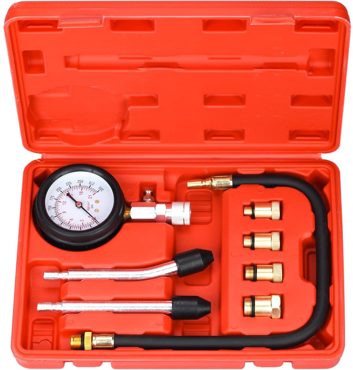Professional Petrol Engine Compression Tester Compression Tester, Compression Tester, Gasoline, with 4 Adapters, M10 - ShopVlot