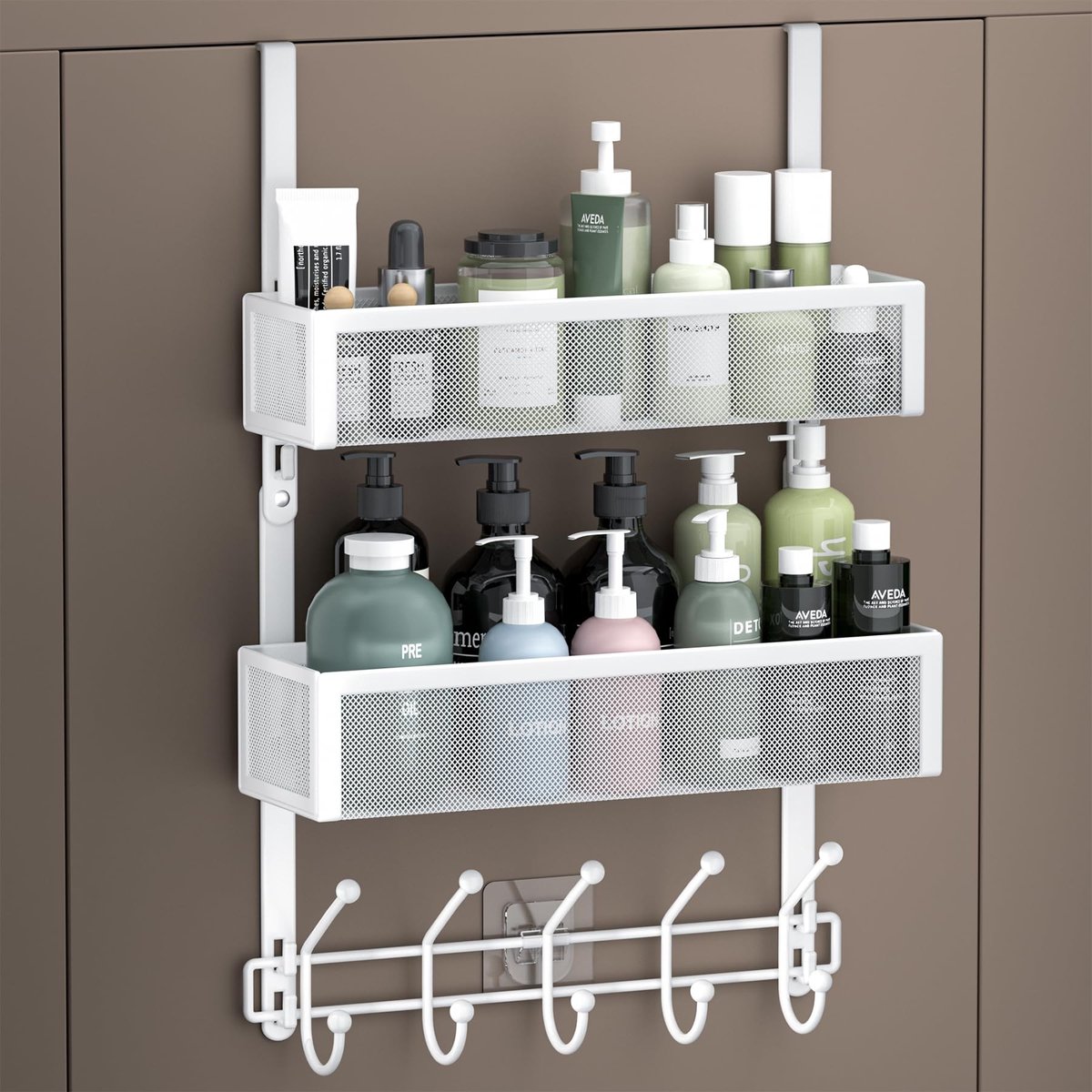 Omgoods - Verstelbare Deurhaken Organizer met 2 Baskets en 10 Haken
