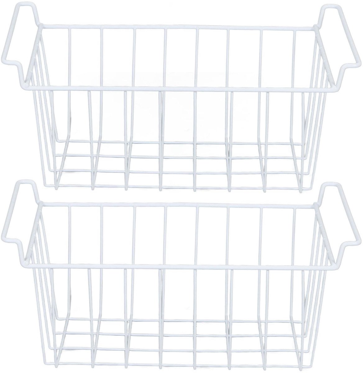Omgoods- Opbergmanden Roestvrij staal - Grote Opbergmanden - Voorraadkast - Thuiskoelkast - Afmetingen L 49,5 cm x B 24,5 cm x H 20 cm - Duurzaam - Opbergboxen