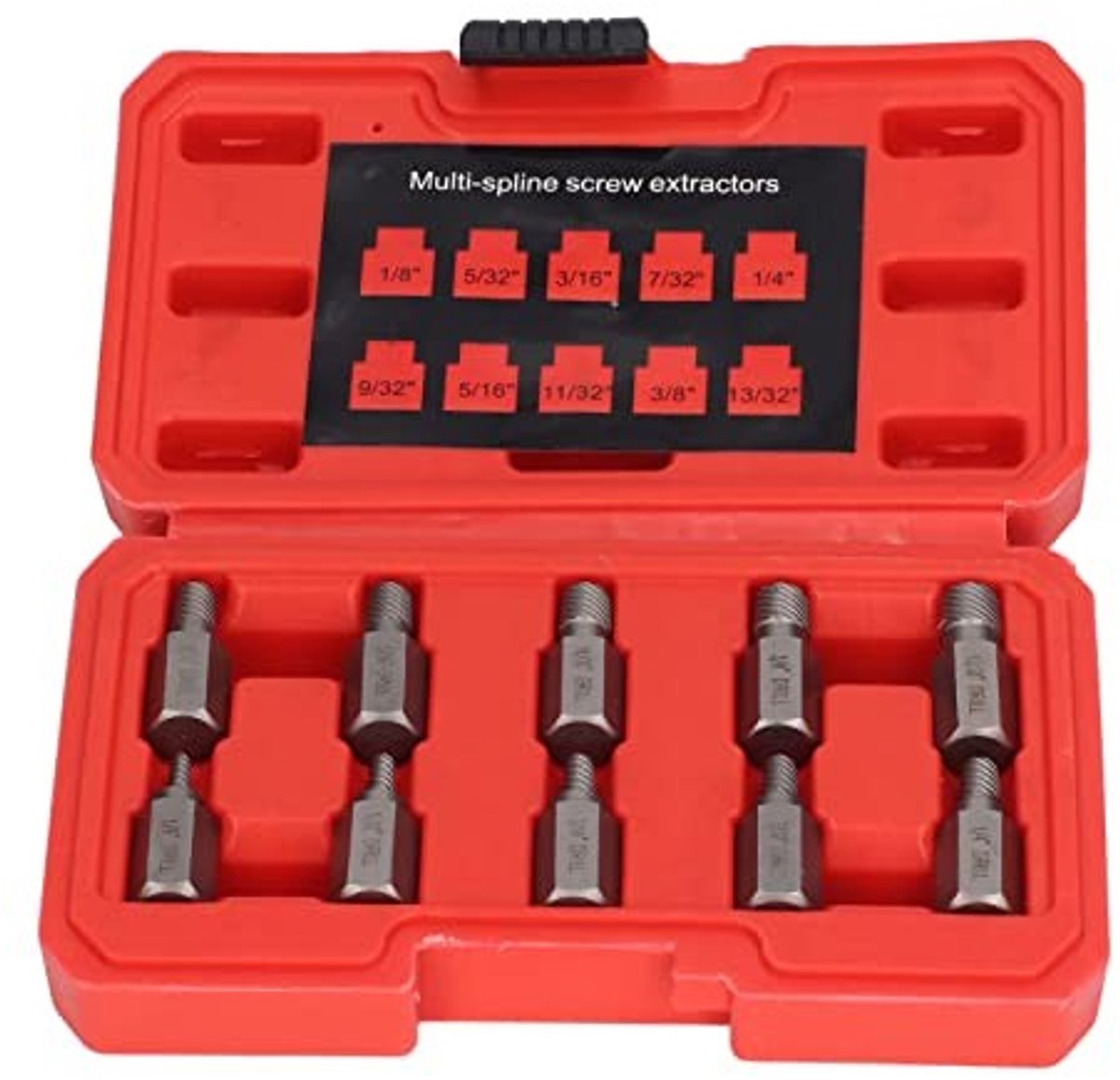 Omgoods- Schroevendraaierset - Chroom-molybdeen staal - Zeskantige multi-spline - Opbergdoos - Draagbaar - Slijtvast en roestbestendig - Extractor Set