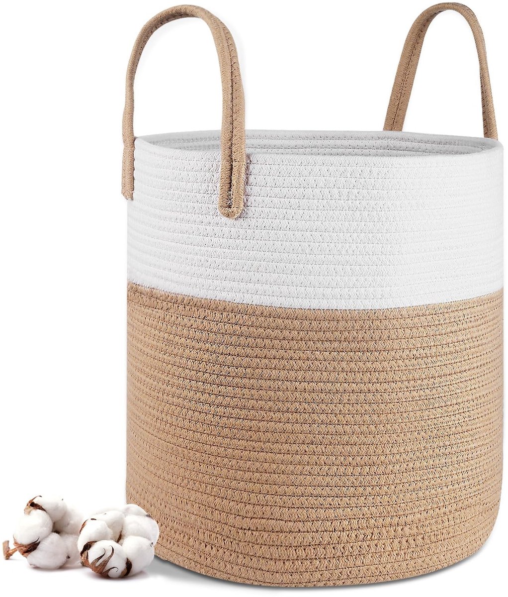 Omgoods - Vouwbare Wasmand van Katoen met Handvatten 40x35cm