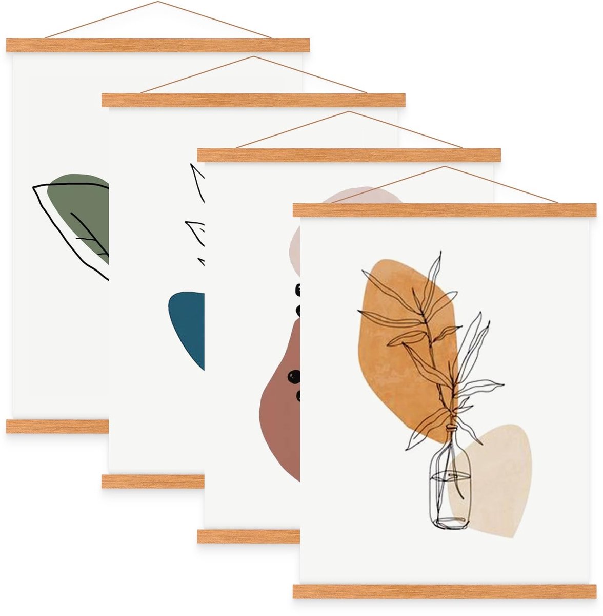 Omgoods - Set van 4 A3 Poster Strips - Magnetische Hanger voor Posters en Foto's, 30 x 40 cm