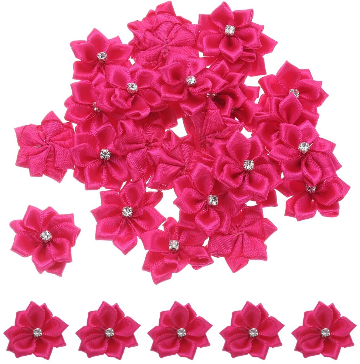 Omgoods - Set van 50 Mini Satijnen Bloemen voor Creatieve Projecten