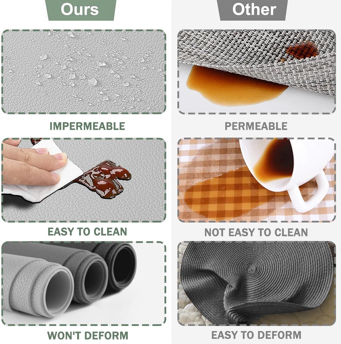 Omgoods - Set van 6 Siliconen Placemats en Coasters