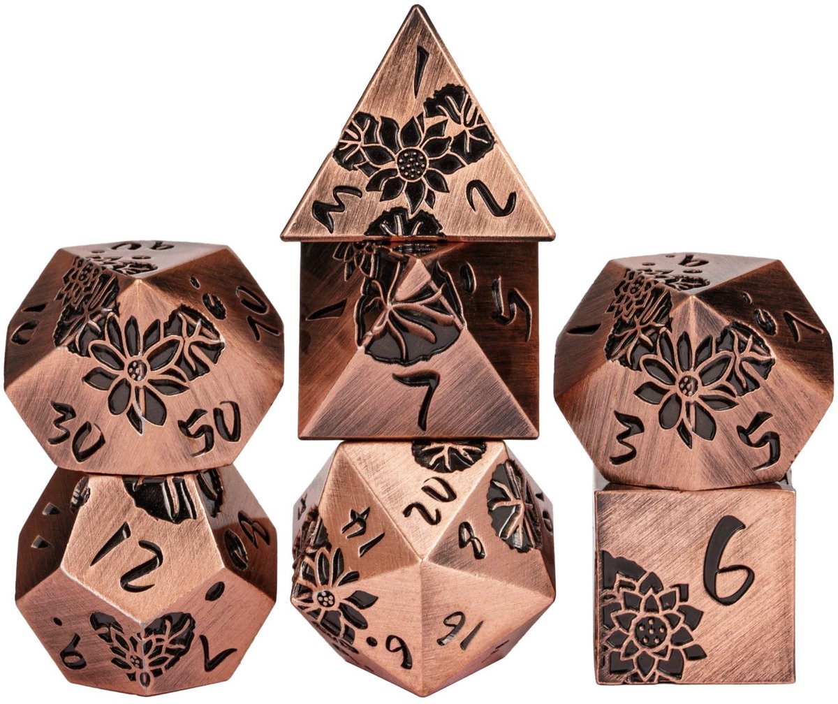 Omgoods - Luxe 7-Delige Metalen Dobbelset voor Rollenspellen