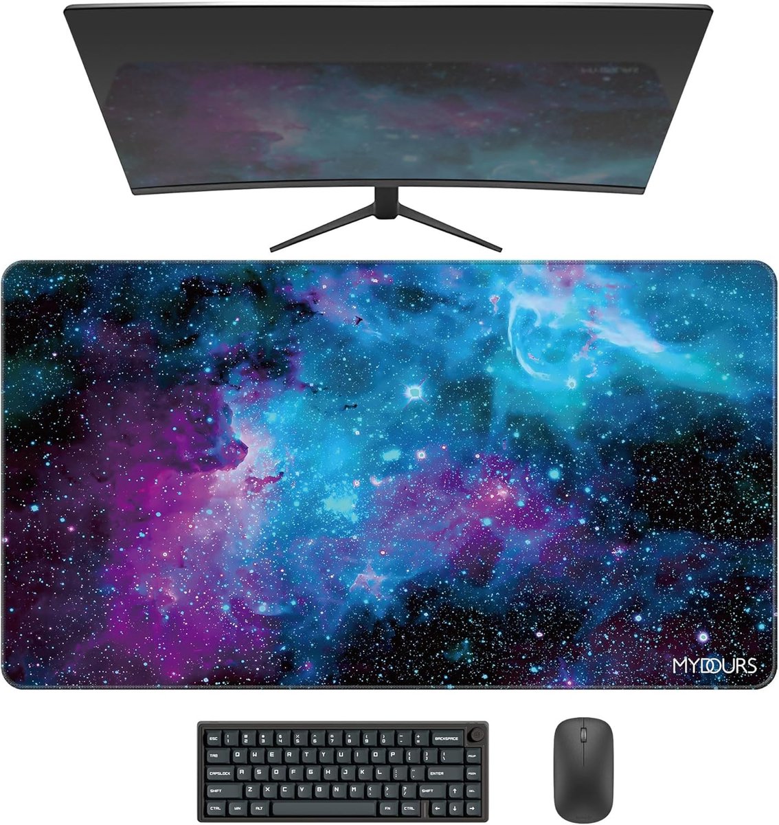 SnelShoppen - Grote Gaming Muismat 90x50cm - Anti-slip Rubber & Stof - XL Bureau Beschermer voor Computer, Thuis en Kantoor - Universum Design