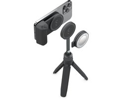 Shiftcam SnapGrip Creator Kit Pro – Geschikt voor iPhone – Alles-in-één oplossing voor mobiele contentmakers – Grip, statief en licht – Compatible met MagSafe – Werkt met Shiftcam's SnapSeries ecosysteem - Zwart