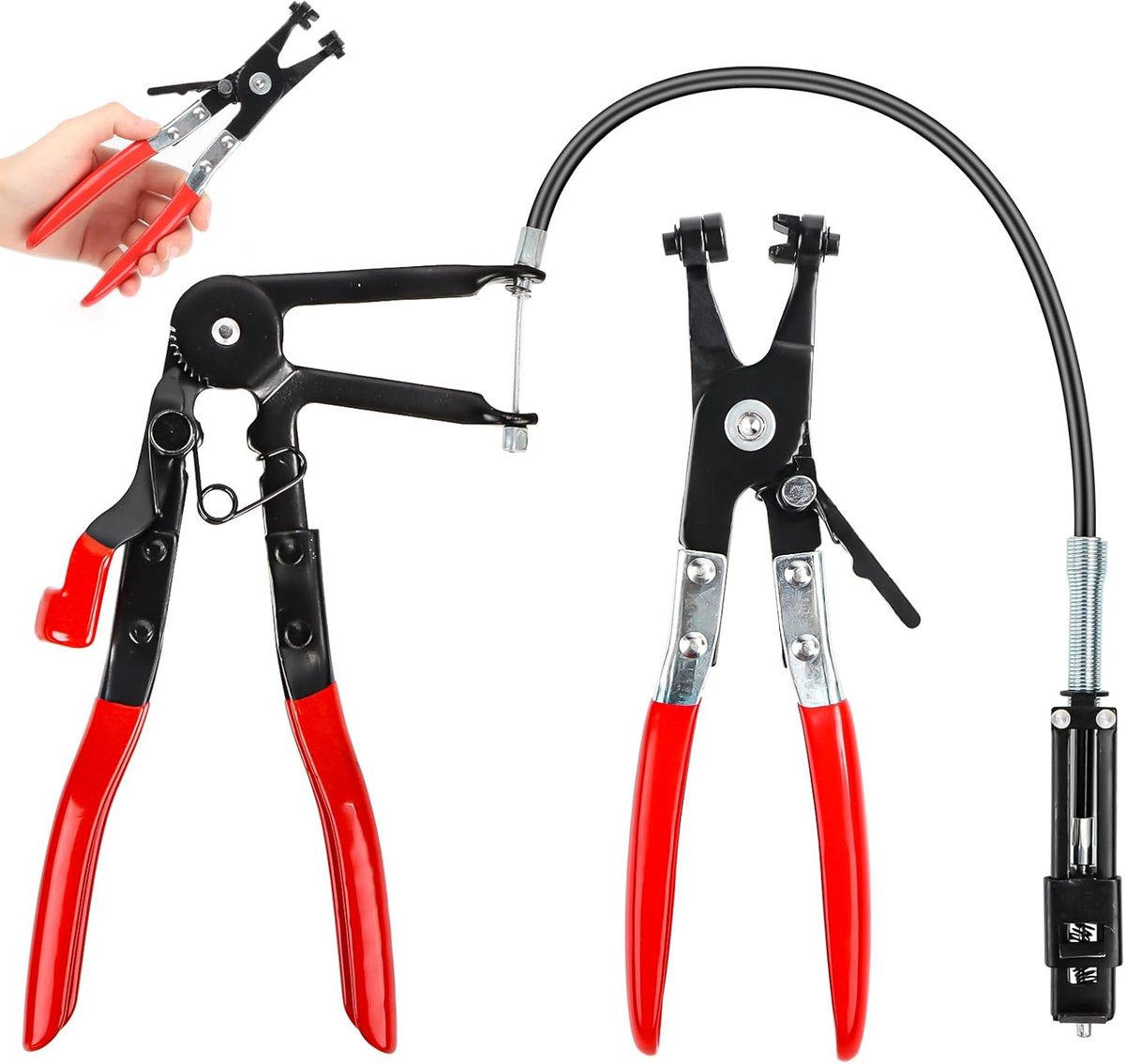2pcs Hose Clamp Pliers Set, Straight Neck Hose Clamp Pliers, Vehicle Hose Clamp with Wire Shaft, Car Repair Removal - ShopVlot