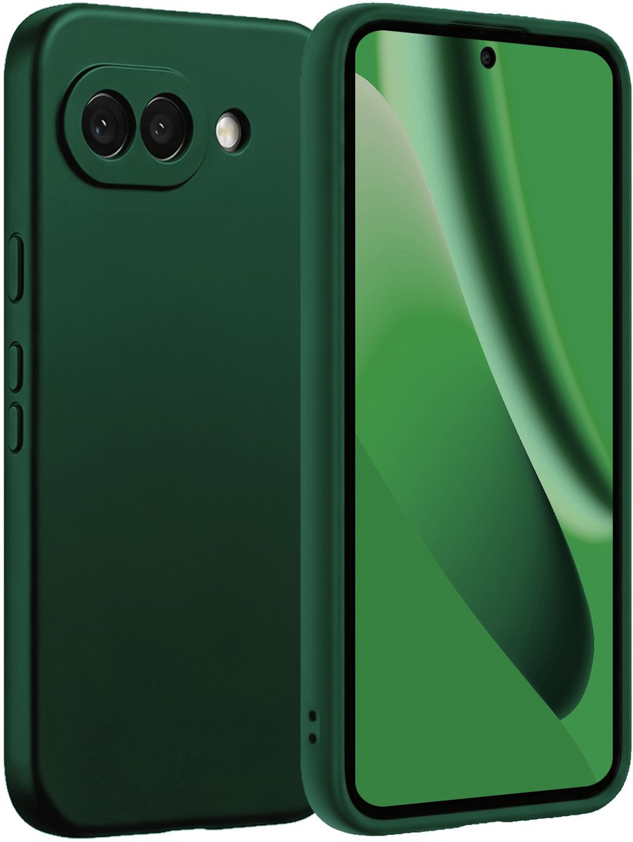Hoesje Geschikt voor Google Pixel 10a - Sterk & Shockproof - Hoes Cover - Siliconen Case - Donkergroen