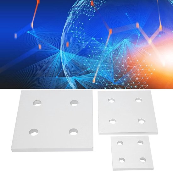 5 Stuks Aluminium Extrusieprofiel Verbindingsplaten 4-gats Verticale Verbindingsplaten voor Lineaire Verlengingsverbinding/Overlappende Verbinding Tussen Profielen(8080-4 hole) — afbeelding 3