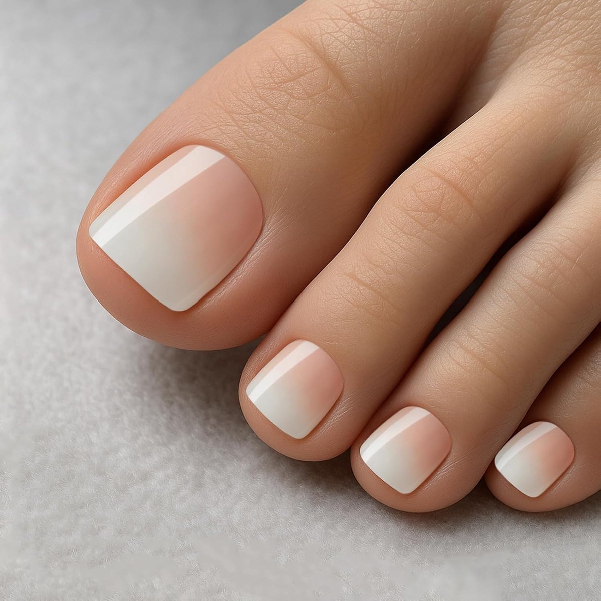 120 stuks kunstnagels voor tenen, 12 maten kunstnagels om op te drukken, volledige afdekking vierkante teen press on nails voor vrouwen en meisjes