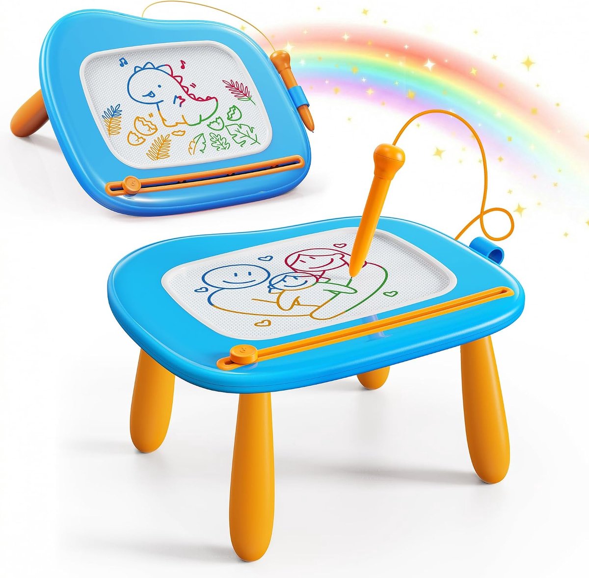 Montessori-speelgoed vanaf 1 2 jaar, magnetisch tekenbord, schrijfbord voor kinderen, babyjongens en meisjes, cadeau voor verjaardag, Pasen, blauw
