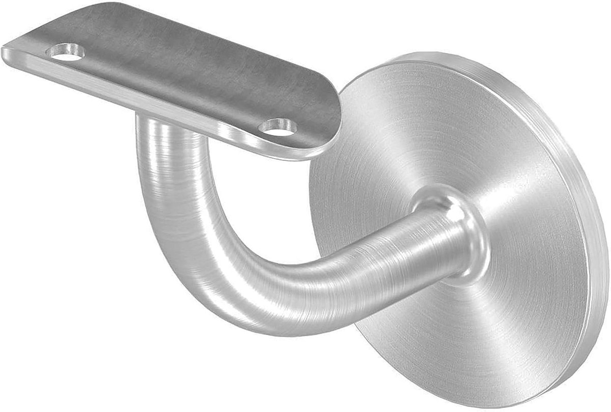 Leuninghouder met Plaat - Trapleuning Beugel - Trappen Beveiligen - V2A Roestvrij Staal - 33.7mm 75mm - Gepolijst