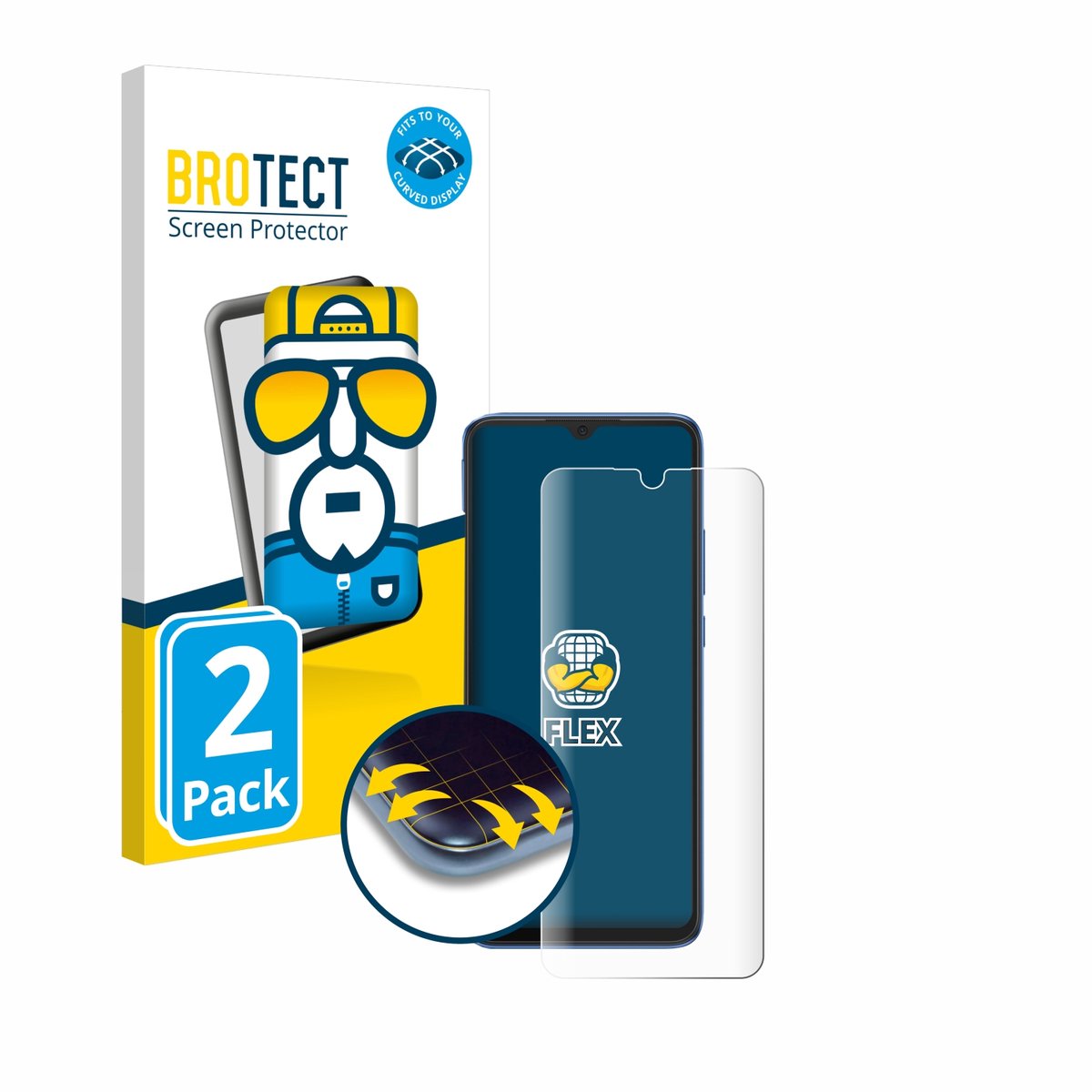 BROTECT - Screenprotector voor Xiaomi Redmi 10C - Folie Beschermfolie transparant volledig dekking - 2 Stuks