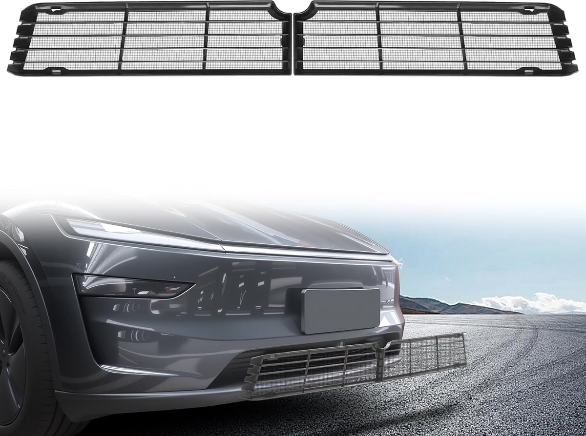Grille Mesh Inserts Voor Tesla Model Y 2025 2026 Juniper Front Luchtinlaat Vent Grille Cover Grid ABS Afneembare Vervanging Voor Nieuwe Model Y Juniper (Lancering Serie) Accessoires