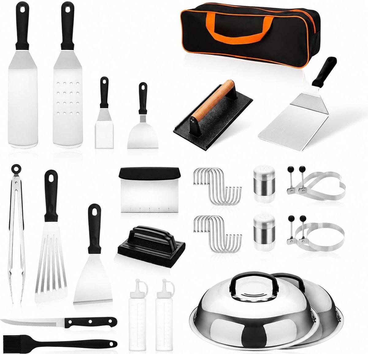 BBQ accessoires set 34-delig - roestvrij staal - compleet grillgereedschap - ideaal voor barbecue liefhebbers - SnelShoppen