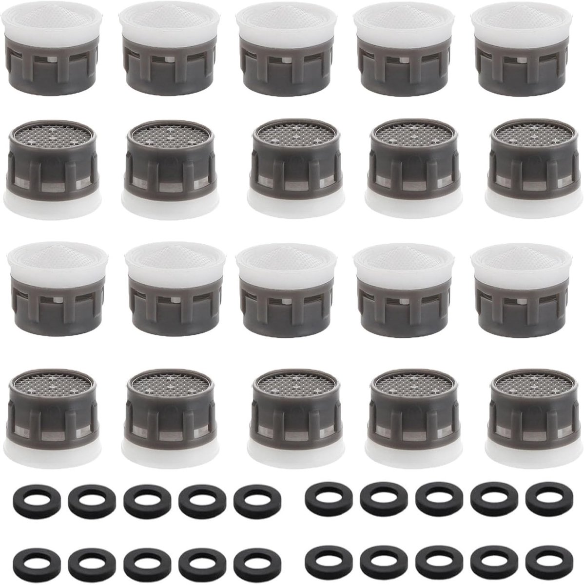 20 Pcs Water Faucet Filters with 20 Pcs Seal, Faucet Aerator, Water Saving Plug Inserts, Bathroom Accessories - ShopVlot