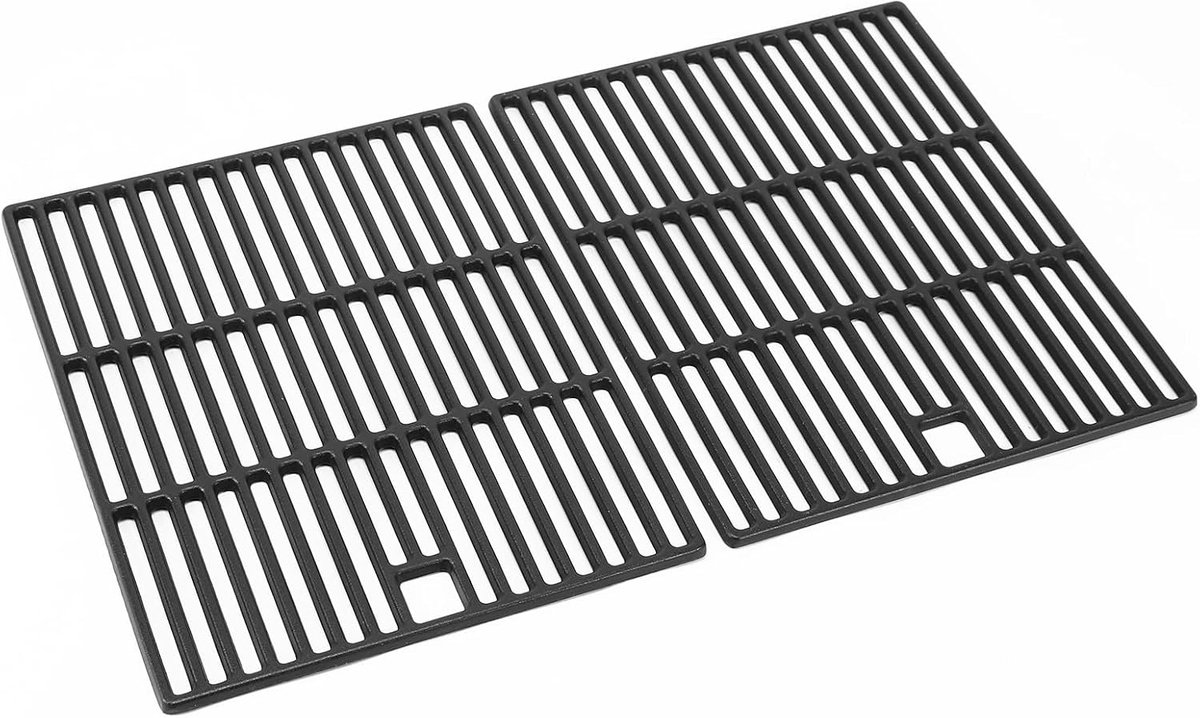 SnelShoppen - Grillrooster Set van 2, Vervangend Gietijzeren Grillrooster voor Mr Gardener Kingman 4, 44.5 x 73.6 cm, Voor Tuin, Camping, Barbecue, En