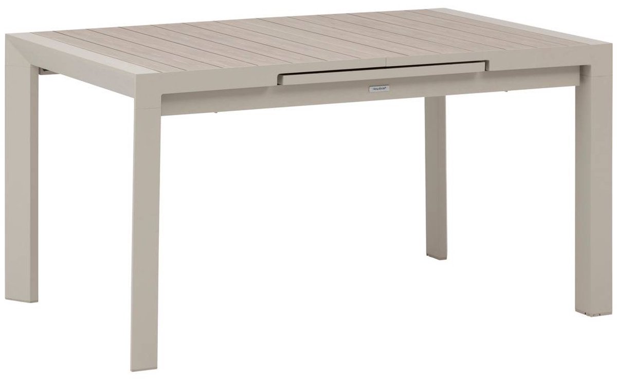 Uitschuifbare tuintafel voor 8 personen van aluminium met houtlook ÉVASION