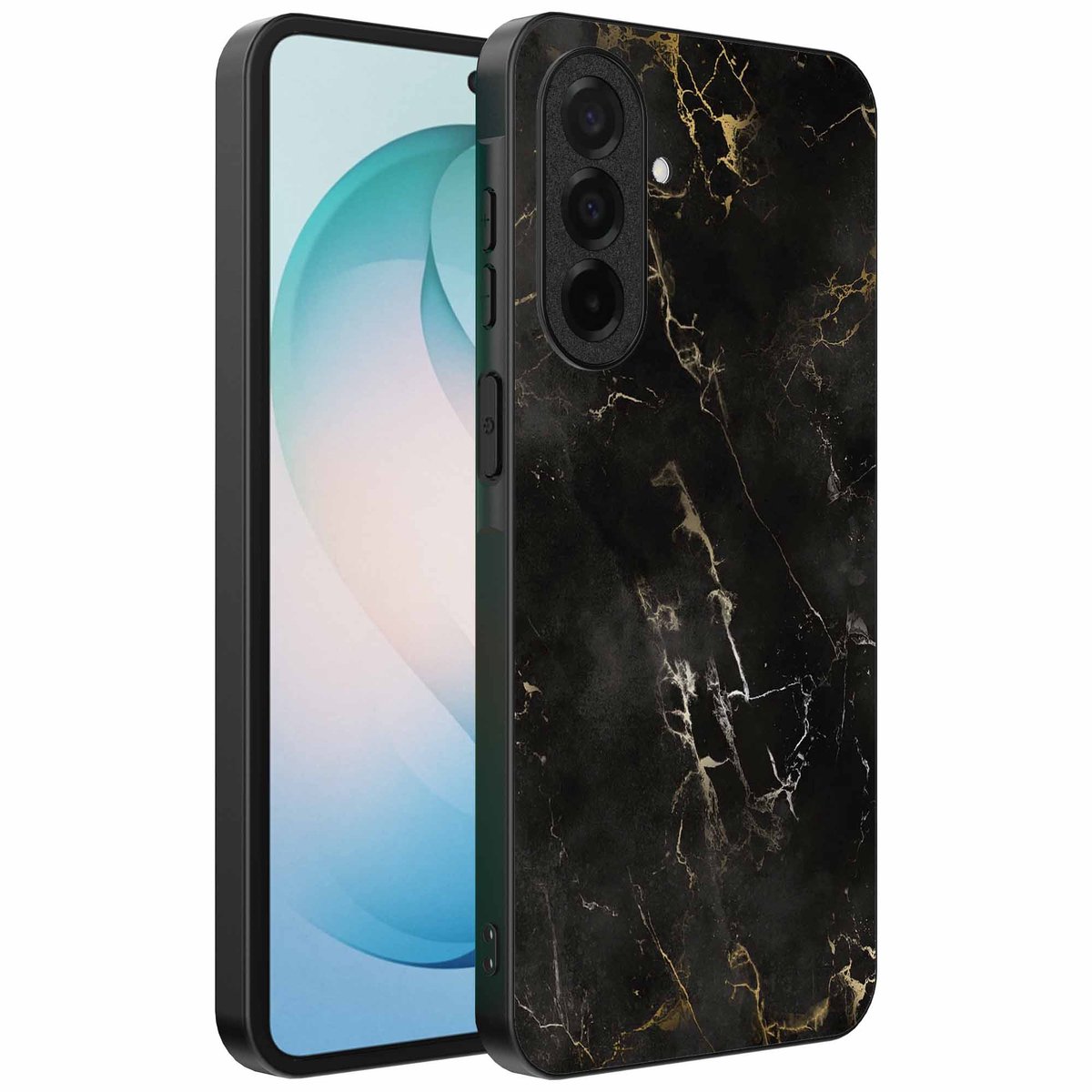 Geschikt voor Samsung Galaxy S26 Plus Telefoonhoesje met marmer opdruk - TPU backcover case black marble design - Zwart - Smartphonica geschikt voor Samsung Galaxy S26 Plus