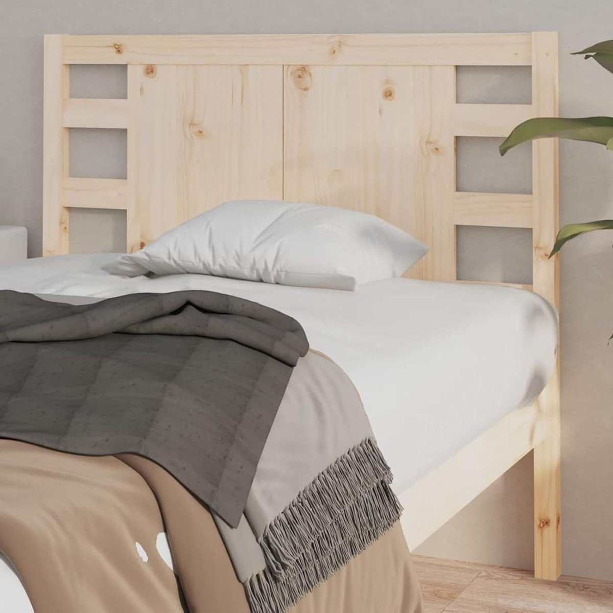 Houten Hoofdbord - Bed Hoofdbord - Ontspannen in Bed - Massief Grenenhout - 105 x 30 x 7 cm - Natuurlijk