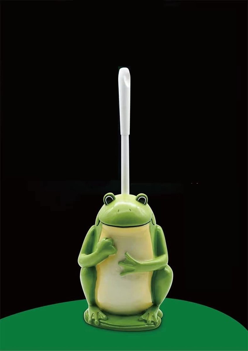 Omgoods - Compacte Toiletborstel met Cartoon Frog Houder
