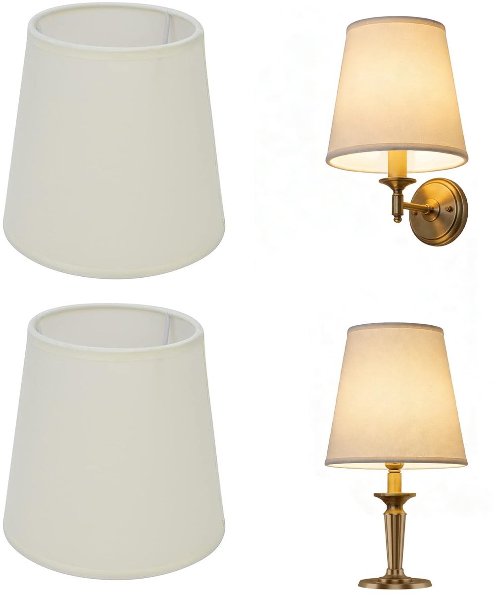 Omgoods - Kleine Lampenkappen E14 - Scandinavisch Design - Wit - Stof Lampenkappen - Geschikt voor Kroonluchters en Wandlampen